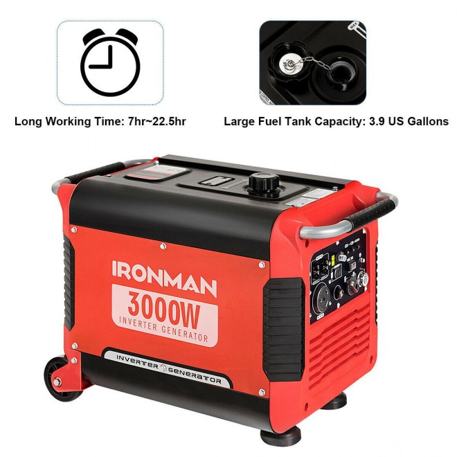 3000W Portable Inverter oline Generator Quiet Lightweight 4 Stroke Cylinder