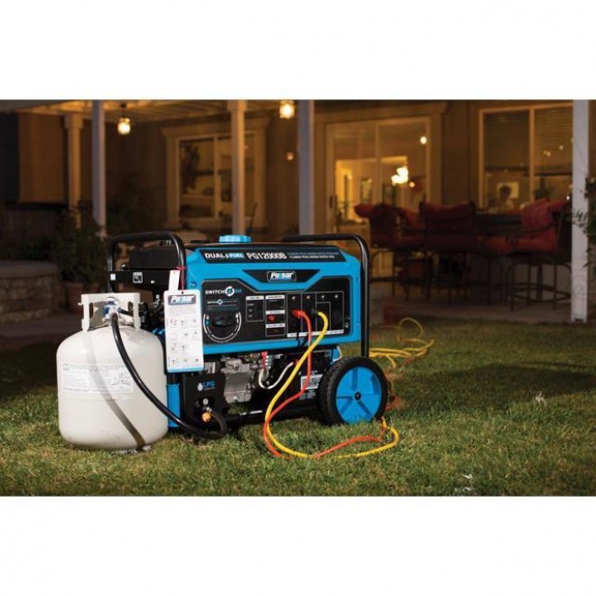 Pulsar 12,000W Dual Fuel Portable Generator with Electric Start and Switch & Go Technology, CARB Approved