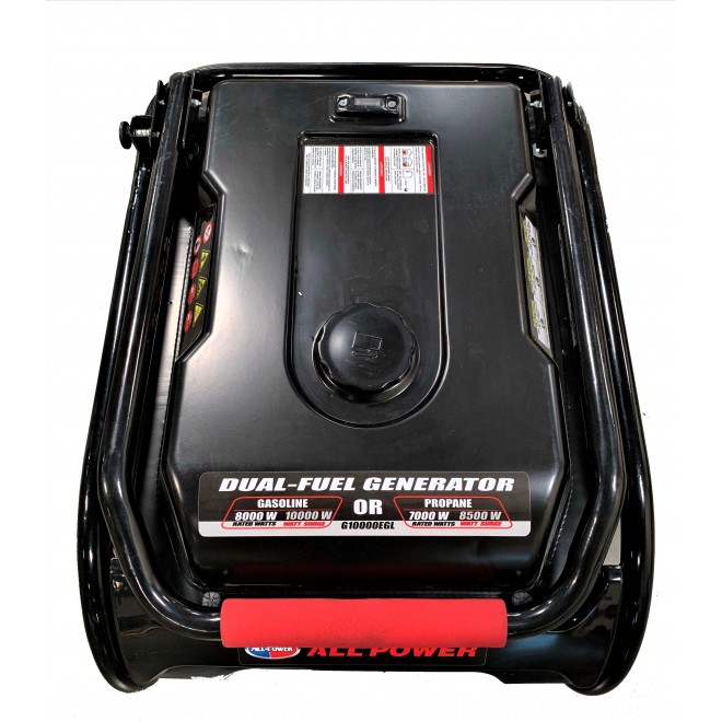 All Power 10000 Watt Dual Fuel Generator, Heavy Duty Portable Generator G10000EGL, /Propane