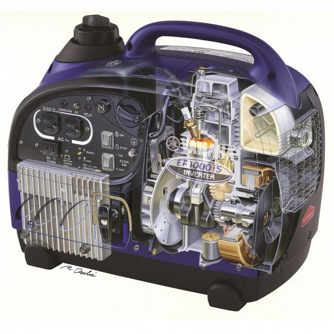 Yamaha EF1000iS 1,000 Watt OHV  Powered Portable Inverter RV Backup Generator