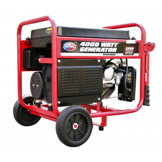 All Power 4000 Watt Generator APGG4000, 4000W  Portable Generator for Home Use Power Backup, RV Standby, Hurricane Damage Restoration Power Backup, EPA Certified