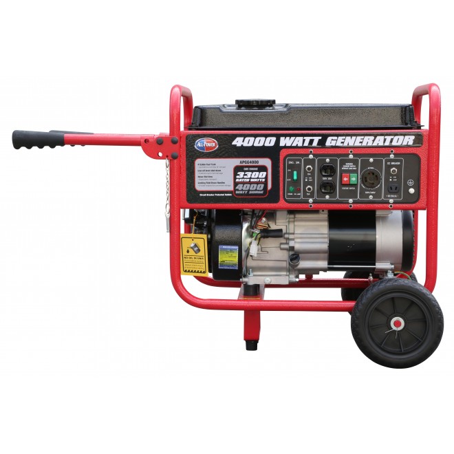 All Power 4000 Watt Generator APGG4000, 4000W  Portable Generator for Home Use Power Backup, RV Standby, Hurricane Damage Restoration Power Backup, EPA Certified