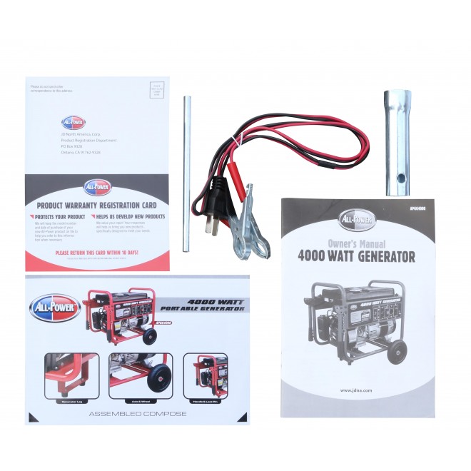 All Power 4000 Watt Generator APGG4000, 4000W  Portable Generator for Home Use Power Backup, RV Standby, Hurricane Damage Restoration Power Backup, EPA Certified