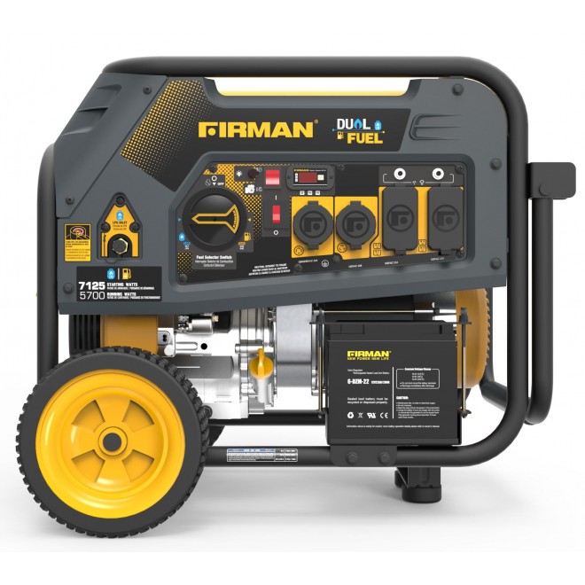 Firman H05753 7100/5700 Watt Dual Fuel Electric Start Generator, cETL