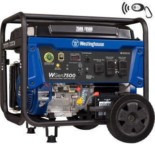 Westinghouse WGen7500 Portable Generator with Remote Electric Start - 7500 Rated Watts & 9500 Peak Watts -  Powered - CARB Compliant - Transfer Switch Ready