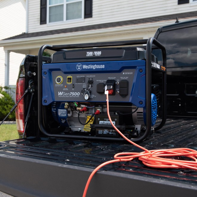 Westinghouse WGen7500 Portable Generator with Remote Electric Start - 7500 Rated Watts & 9500 Peak Watts -  Powered - CARB Compliant - Transfer Switch Ready