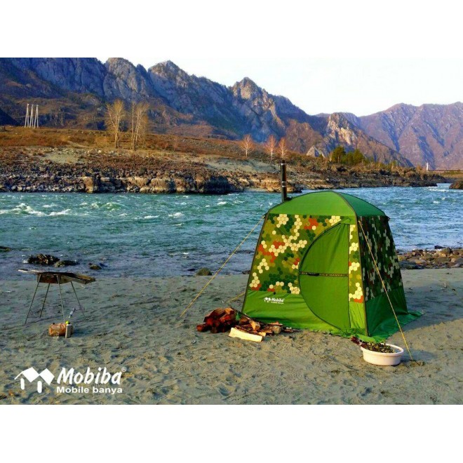 Mobiba Portable Mobile Sauna Tent MB-10A (3-4 pers.) + Wood Heater-Stove Mediana