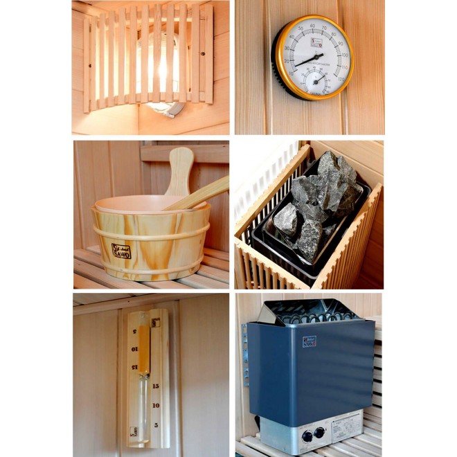 NEW 1/2 Person  Swedish Wet Dry Traditional Steam Sauna  + 4.5KW Upgrade