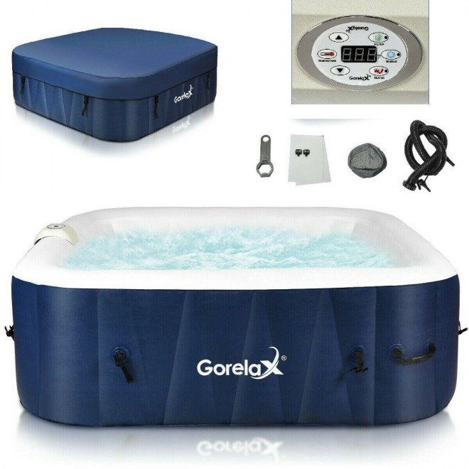 Inflatable Hot Tub Outdoor Jacuzzi Portable Spa 4 Person Hottub Massage Pool New