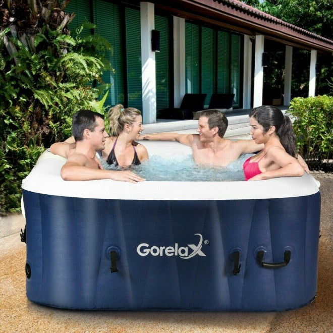 Inflatable Hot Tub Outdoor Jacuzzi Portable Spa 4 Person Hottub Massage Pool New