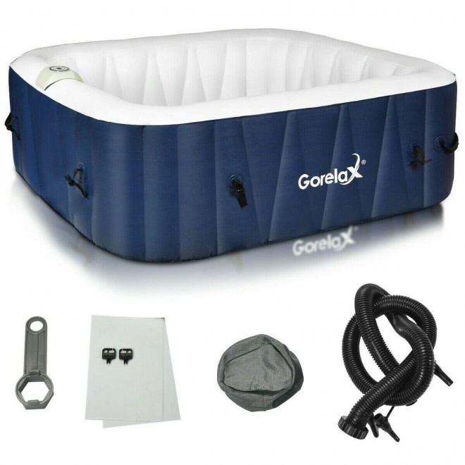 Inflatable Hot Tub Outdoor Jacuzzi Portable Spa 4 Person Hottub Massage Pool New