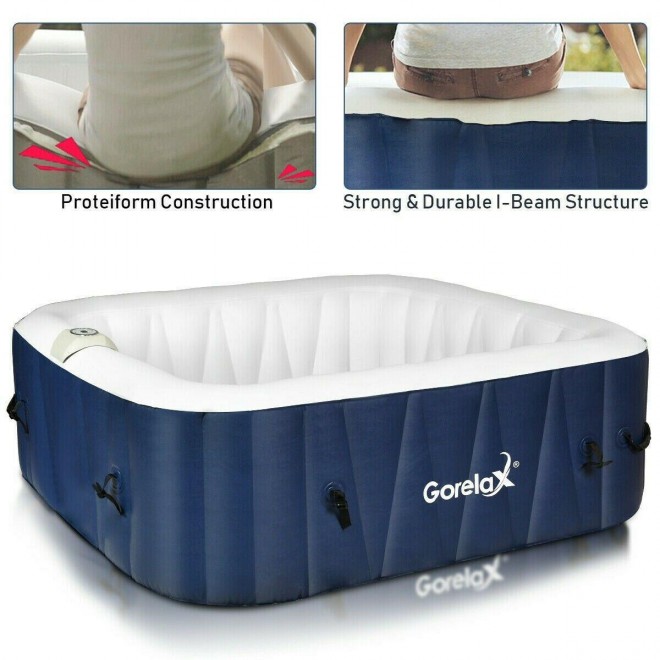 Inflatable Hot Tub Outdoor Jacuzzi Portable Spa 4 Person Hottub Massage Pool New