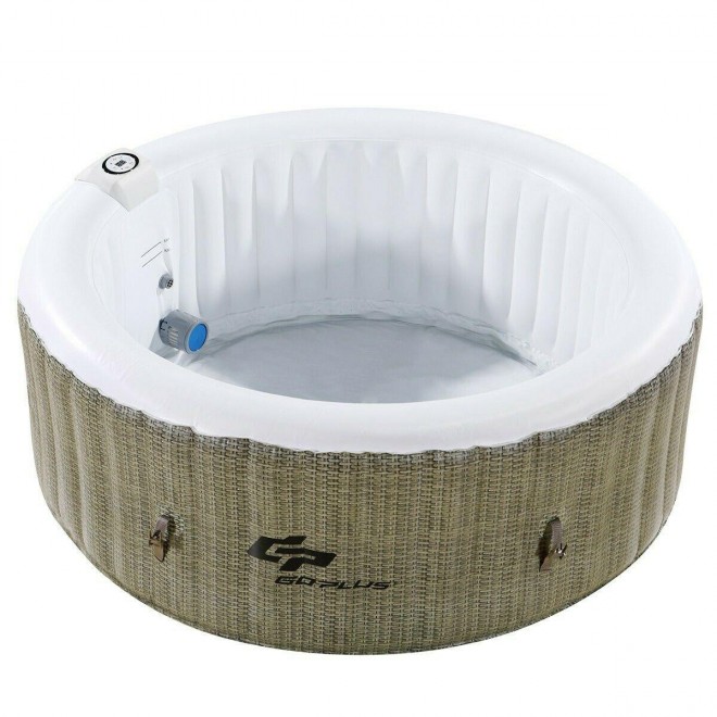 Portable Hot Tub 4 Person Inflatable Pool Outdoor Spa Hottub Massage Tub w Cover