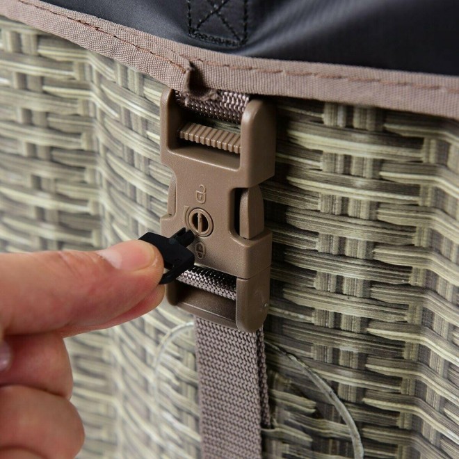 Portable Hot Tub 4 Person Inflatable Pool Outdoor Spa Hottub Massage Tub w Cover