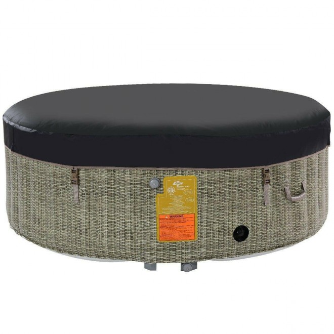 Portable Hot Tub 4 Person Inflatable Pool Outdoor Spa Hottub Massage Tub w Cover