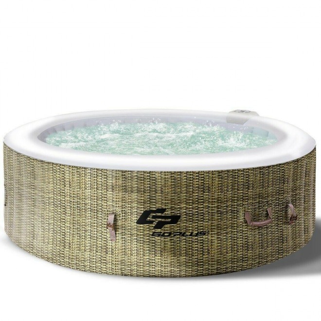 Portable Hot Tub 4 Person Inflatable Pool Outdoor Spa Hottub Massage Tub w Cover