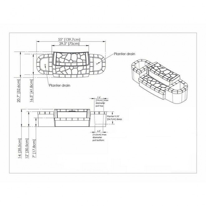 Graystone Deluxe Storage Spa Step with Planters Boxes Hot Tub Outdoor Furniture
