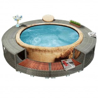 vidaXL Spa Surround Weather Resistant Grey 111.4 vidaXL Spa Surround Weather Resistant Grey 111.4