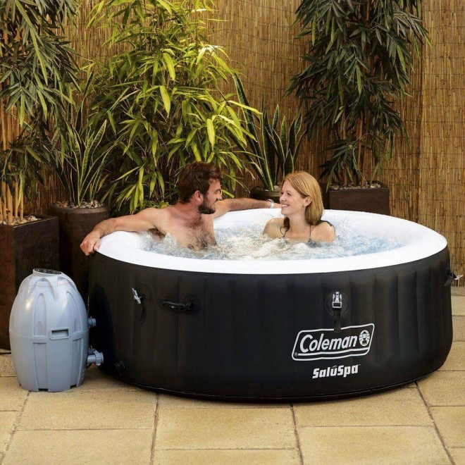 Coleman Lay-Z-Spa 71 X 26 Inflatable 4-5 Person Portable Black Hot Tub - 13804