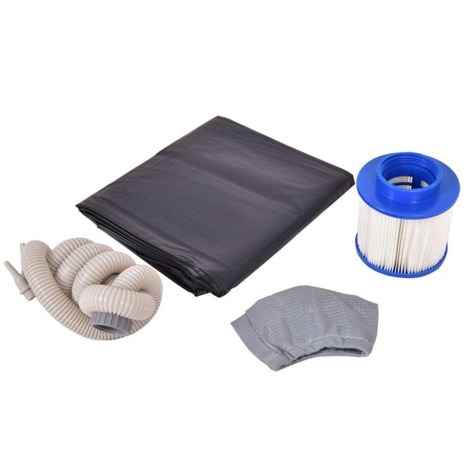 4 Person Folding Portable  PVC Inflatable Bubble Massage Spa Hot Tub Jacuzzi