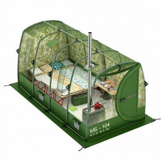 Mobiba Portable Mobile SPA-Sauna MB-104 (4-8 pers.)  + Wood Heater-Stove Mediana