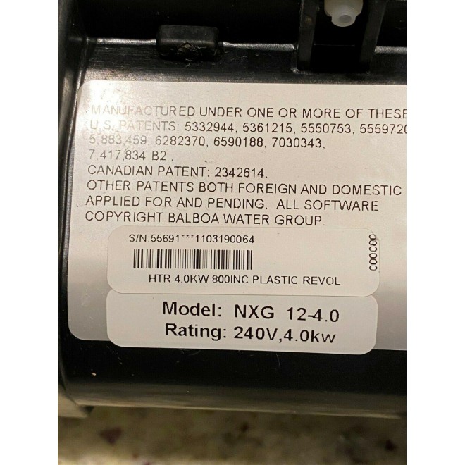 Balboa Heater, 4.0kw 800 inc plastic revolution #55691