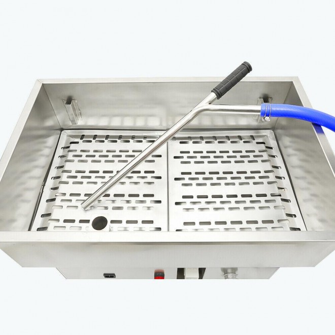 58L 300W Kitchen Fryer Oil Filter Cart Portable Commercial Filtration System