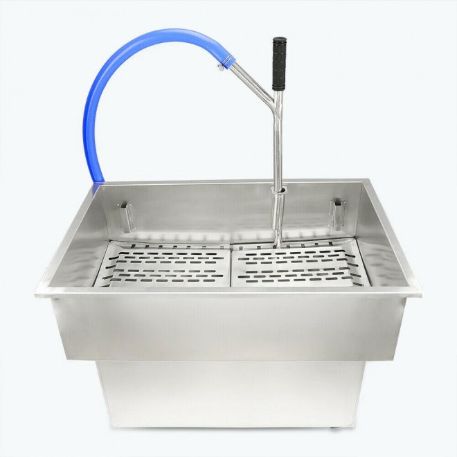 58L 300W Kitchen Fryer Oil Filter Cart Portable Commercial Filtration System