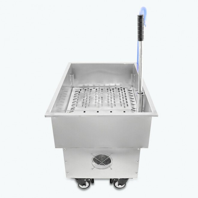 58L 300W Kitchen Fryer Oil Filter Cart Portable Commercial Filtration System