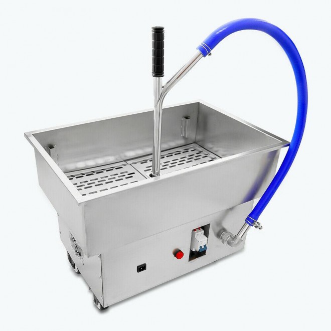 58L 300W Kitchen Fryer Oil Filter Cart Portable Commercial Filtration System