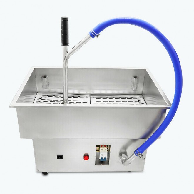 58L 300W Kitchen Fryer Oil Filter Cart Portable Commercial Filtration System