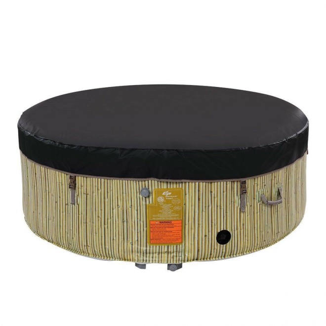 4 Person 210 Gallon 130 AirJet Indoor Outdoor Portable Heated Bubble Massage Spa