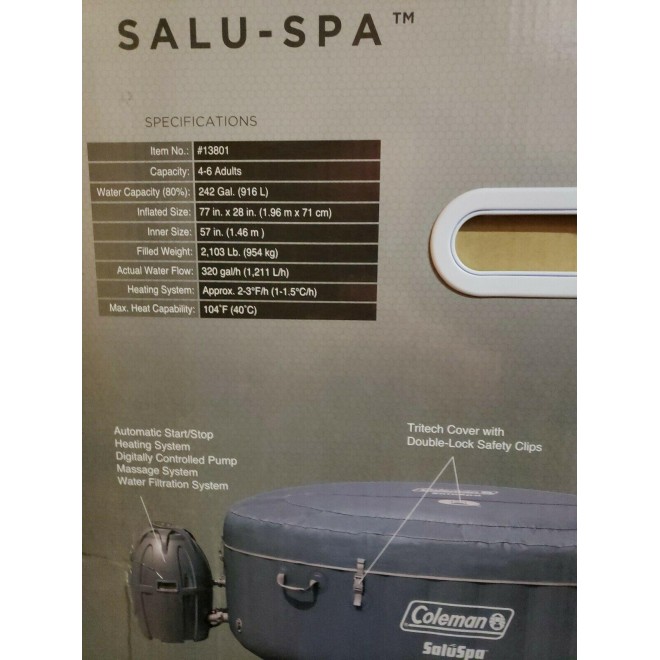 Coleman saluspa inflatable hot tub