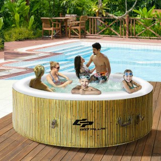 6 Person Inflatable Hot Tub Outdoor Jets Portable Heated Bubble Massage Spa New