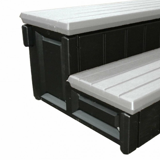 Leisure Accents 36 Inch Deck Patio Spa Hot Tub Storage Compartment Steps