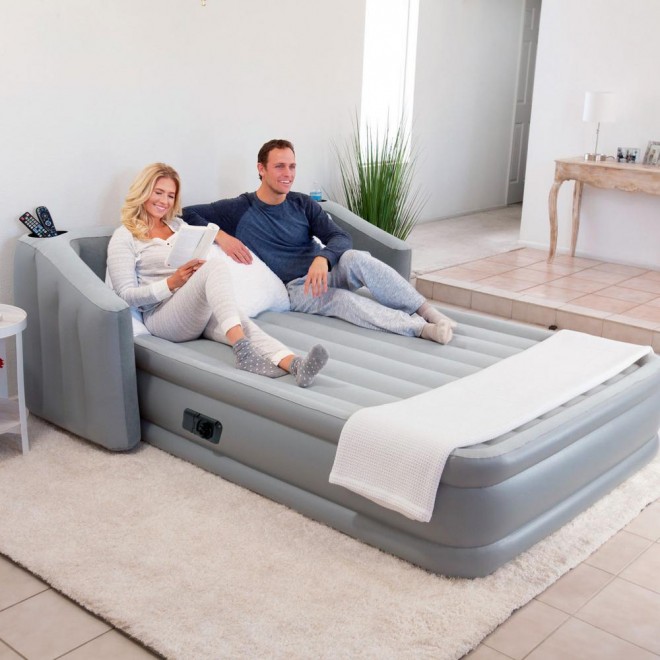 Fullsp Wingback Tritech Inflatable Queen Airbed with Backrest and Pump