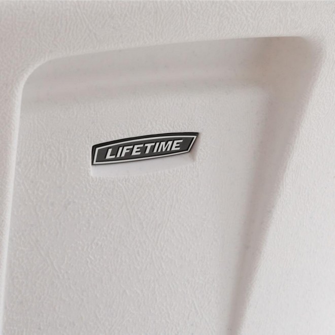 6 ft. White Granite Stacking Table and Chair Combo (8-Pack)