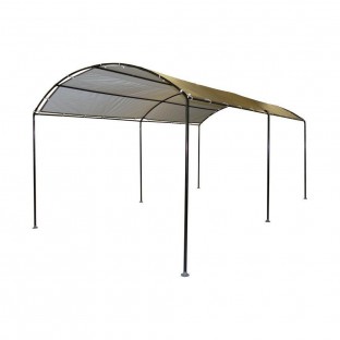 10 ft. W x 18 ft. D Monarc Canopy with 2 in. Black Steel Frame and 100% Waterproof, UV-Resistant Sandstone Cover 10 ft. W x 18 ft. D Monarc Canopy with 2 in. Black Steel Frame and 100% Waterproof, UV-Resistant Sandstone Cover