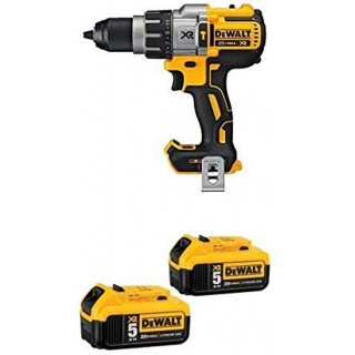 DEWALT DCD996B Bare Tool 20V MAX XR Lithium Ion Brushless 3-Speed Hammer Drill and 20V MAX XR 5.0Ah Lithium Ion Battery, 2-Pack