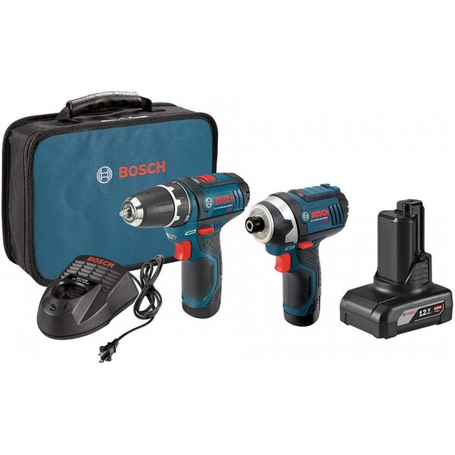 Bosch CLPK22-120 12V 2-Tool Combo Kit (Drill/Driver and Impact Driver) with 12V Max Lithium-Ions 6.0 Ah Battery