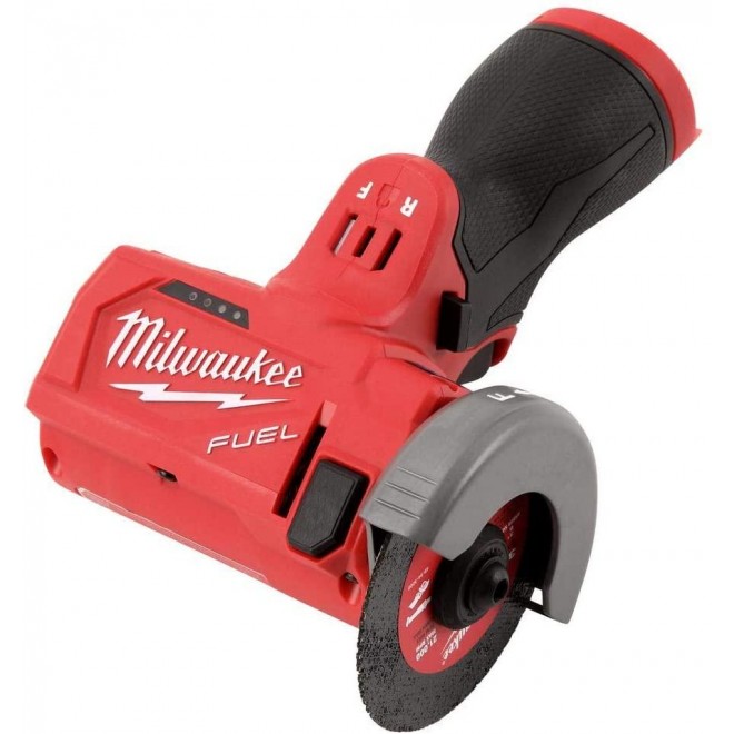 Milwaukee M12 2522-21XCH FUEL 12-Volt 3 in. Lithium-Ion Brushless Cordless Cut Off Saw Kit with One 4.0 Ah Battery, Charger, Blades, Dust Shoe and Bag