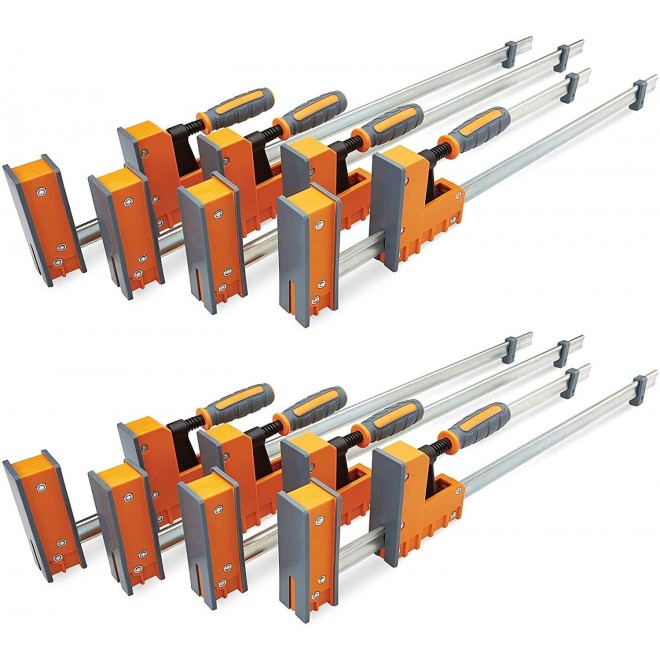 Bora 8 Piece Even Pressure Parallel Jaw Cabinet Clamp Set for Woodworking