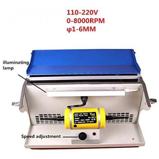 Polishing Buffing Machine With Dust Collector Bench Jewelry Polisher Multi-Use Heavy Duty Power Tool 8000RPM