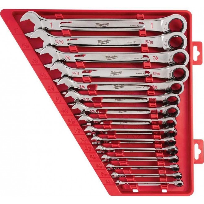 Milwaukee Electric Tools MLW48-22-9416 Ratcheting Combination Wrench Set - SAE