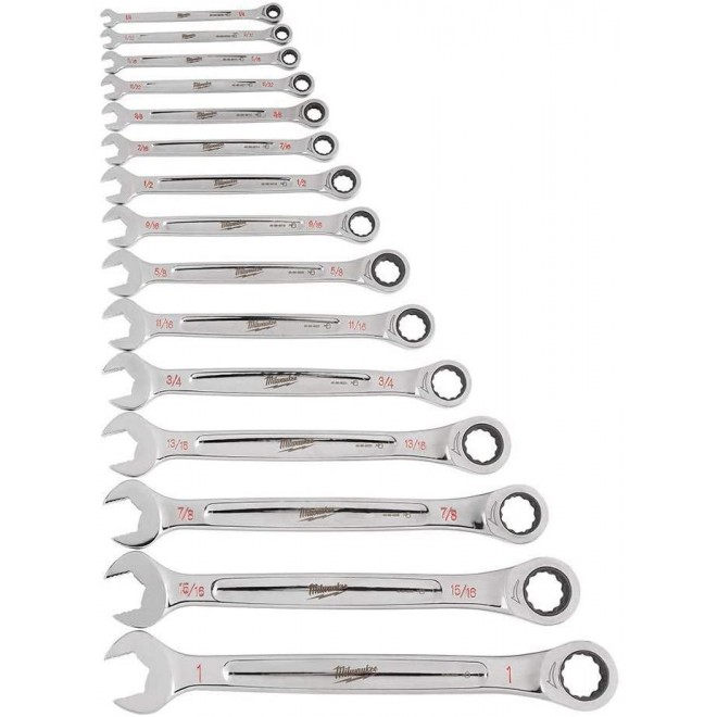Milwaukee Electric Tools MLW48-22-9416 Ratcheting Combination Wrench Set - SAE