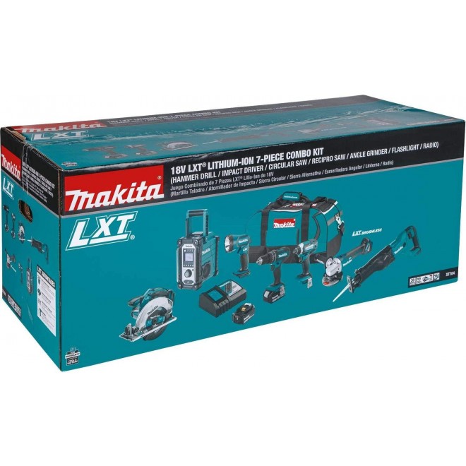 Makita XT704 18V LXT Lithium-Ion Cordless 7-PC. Combo Kit (3.0Ah)