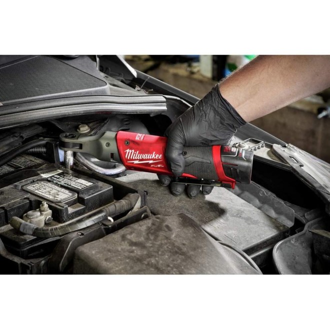 Milwaukee 2557-22 M12 FUEL 12-Volt Lithium-Ion Brushless Cordless 3/8 in. Ratchet Kit W/ (2) 2.0Ah Batteries, Charger and Tool Bag