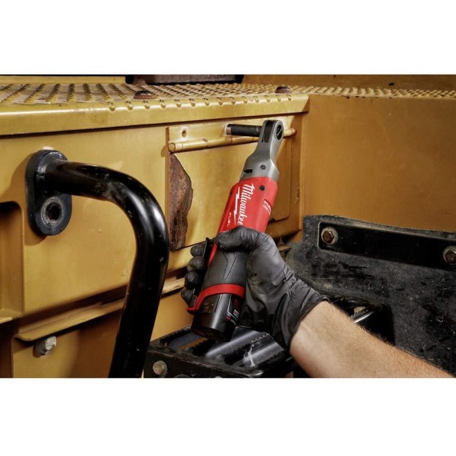 Milwaukee 2557-22 M12 FUEL 12-Volt Lithium-Ion Brushless Cordless 3/8 in. Ratchet Kit W/ (2) 2.0Ah Batteries, Charger and Tool Bag