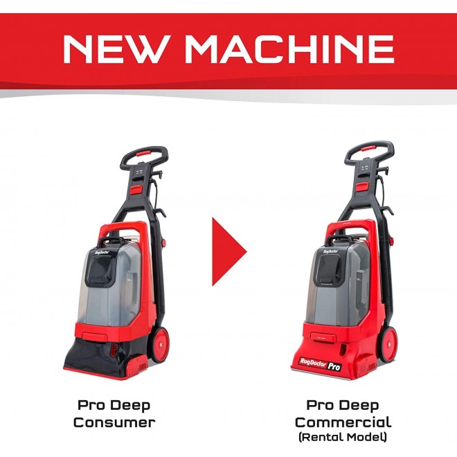 Rug Doctor Pro Deep Commercial Cleaning Machine with Motorized Upholstery Tool, Large Red Carpet Cleaner