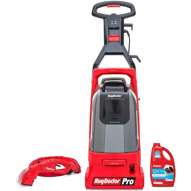 Rug Doctor Pro Deep Commercial Cleaning Machine with Motorized Upholstery Tool, Large Red Carpet Cleaner